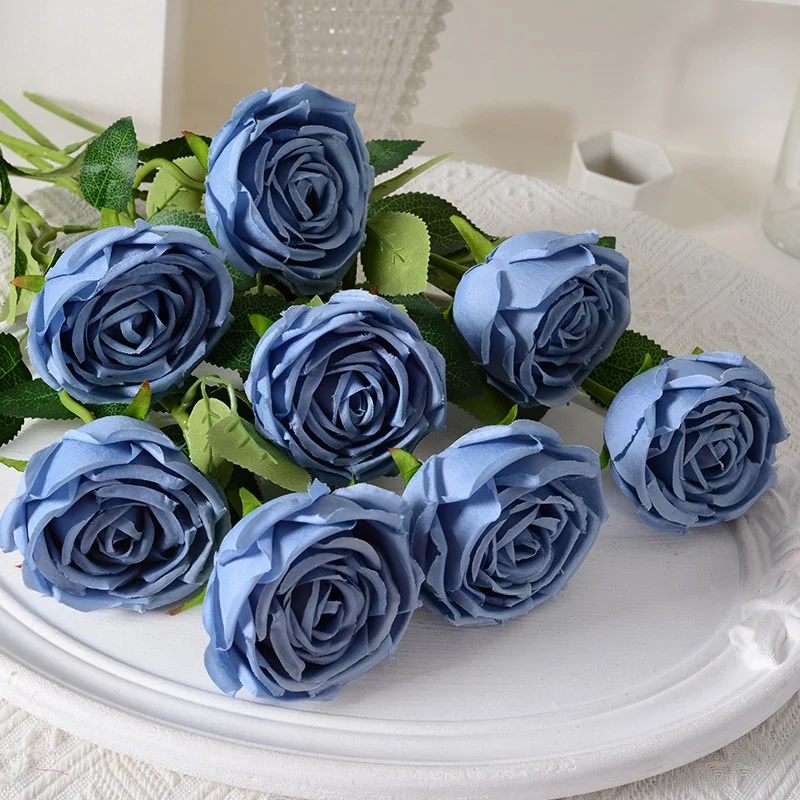 High-End Princess Rolled Silk Artificial Rose Flower Home Restaurant Living Room Flower Decoration Artificial Flower