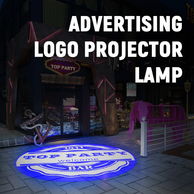 60W Regular Static Style Advertising Logo Projector With Remote Control Waterproof LED Gobo Projection Light