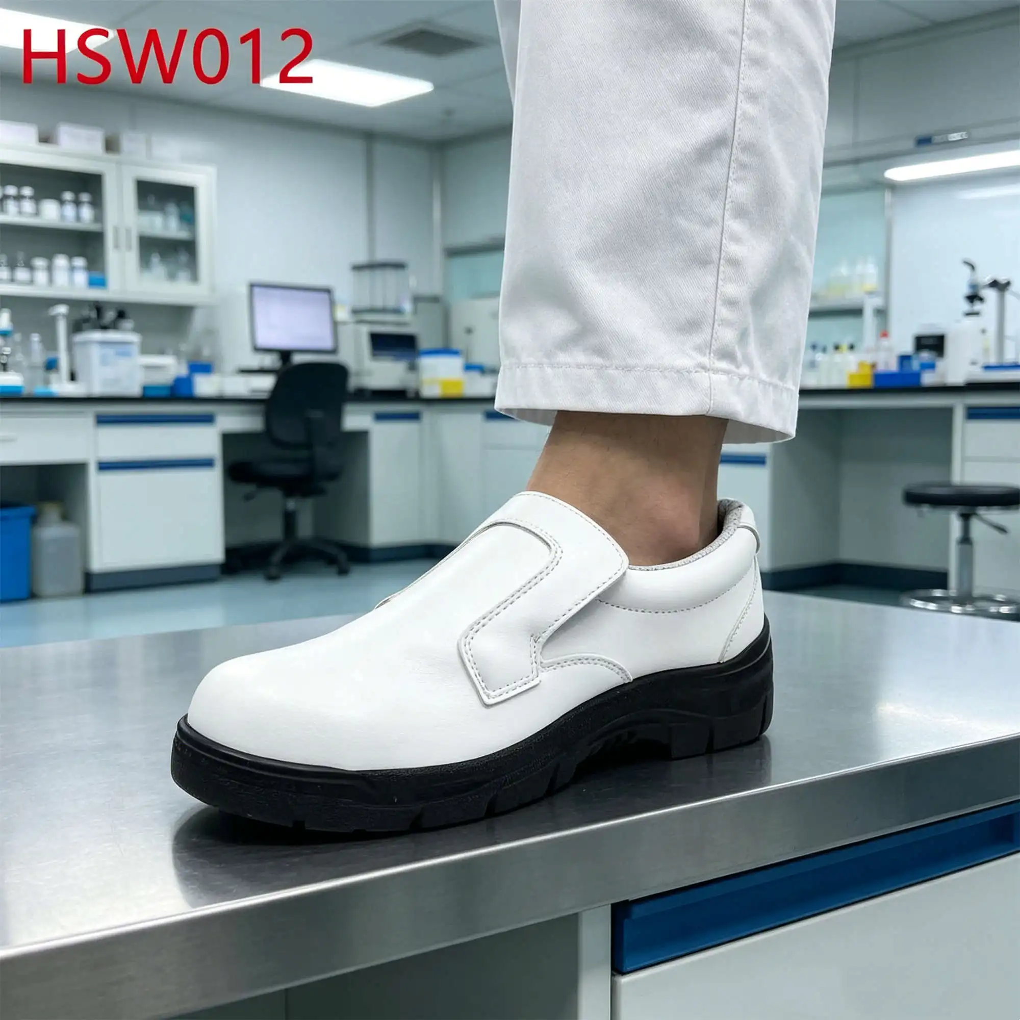 ZYF,electronic Factory Long Time Stand Anti-Tired White/black Safety Shoes Pull on Style Static Proof Unisex Work Clogs HSW012