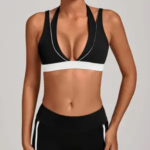 Contrast Yoga Sports Bra Sexy Workout Gym Fitness Women Sportswear Padded Women Clothing Breathable Top for Women
