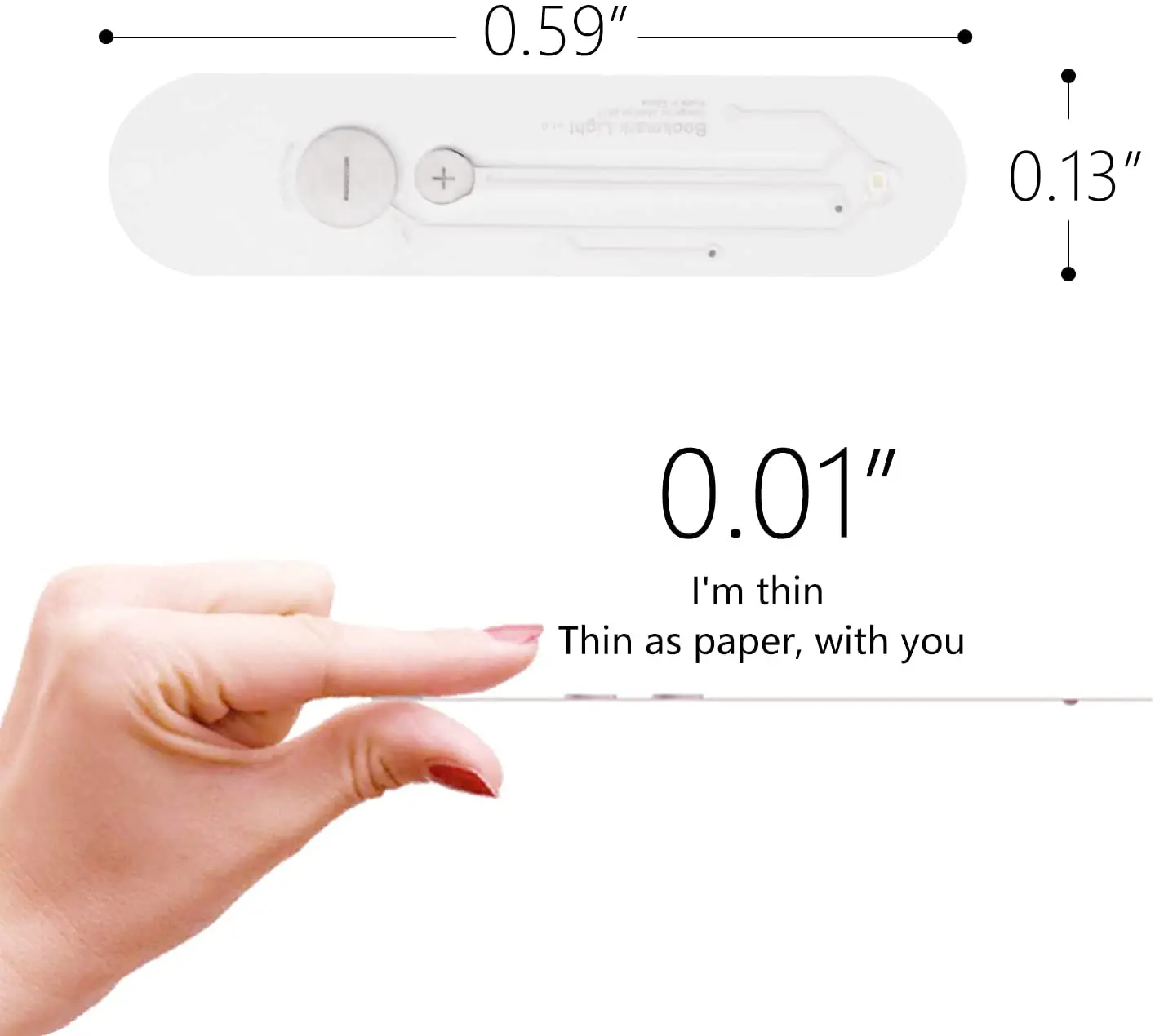 Portable Mini for Amazon Battery Operated Folding Book Lamp White Bookmark Light for Bedroom Reading