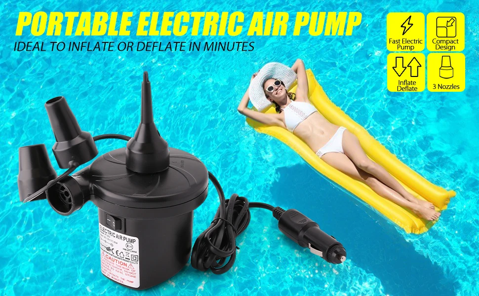 Factory Sale Inflatable 12v Dc Electric Inflator Air Pump For Air Bed