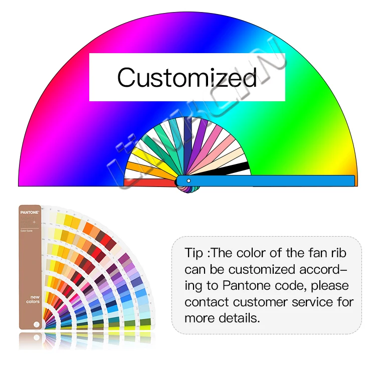 Custom 33cm Raving Pride Colourful Bamboo Clack Fans Large Hand Held Fans with Unique Design