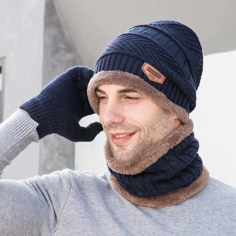 Bonnet Tricoté Chapeau Hiver,Bonnet Chapeau Écharpe d'hiver Cap Tricot