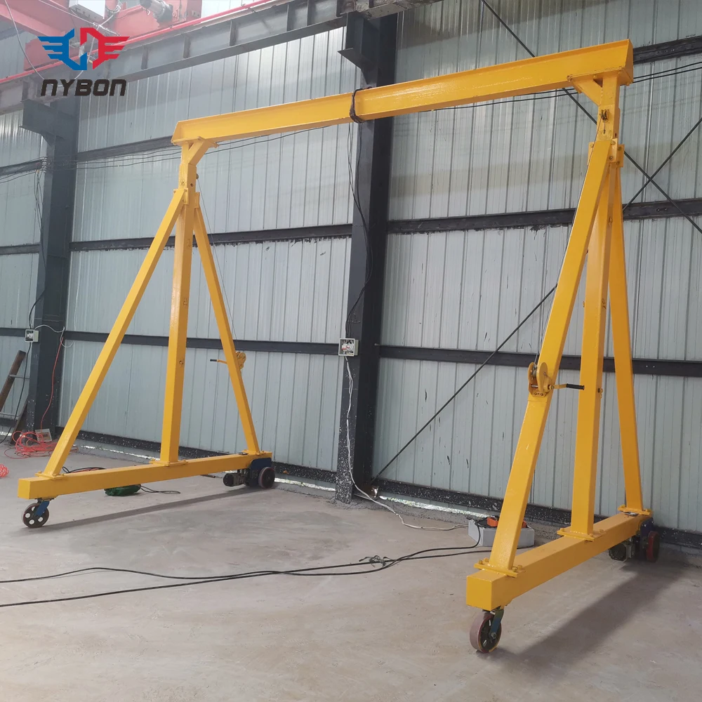 10 Ton Simple Structure Manual Small Mobile Portable Mini Gantry Crane with Chain Hoist