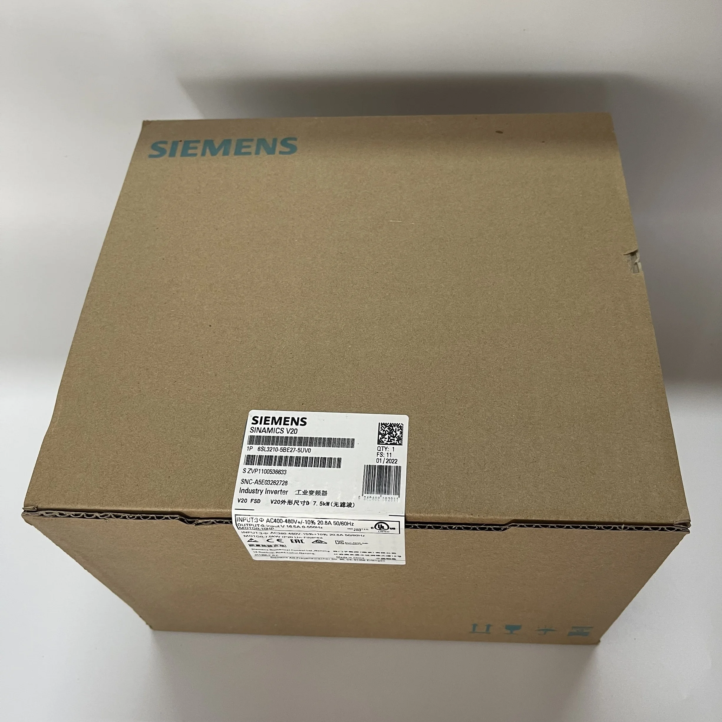 SIEMENS Frequency Converter 6SL3210-5BE31-5UV0