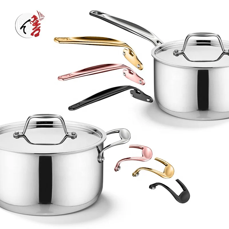 Wholesale Customization Kitchen Cooking Ware Nonstick Cookware Pots and Pans Set Stainless Steel Casserole Sauce Pan Frying Pan