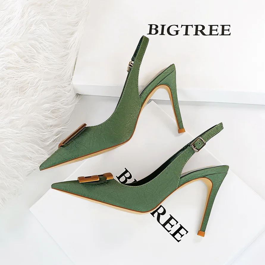 Woman Shoes New Arriveds 2021 Sling Back Sandals Buckle Pointed Toes ...