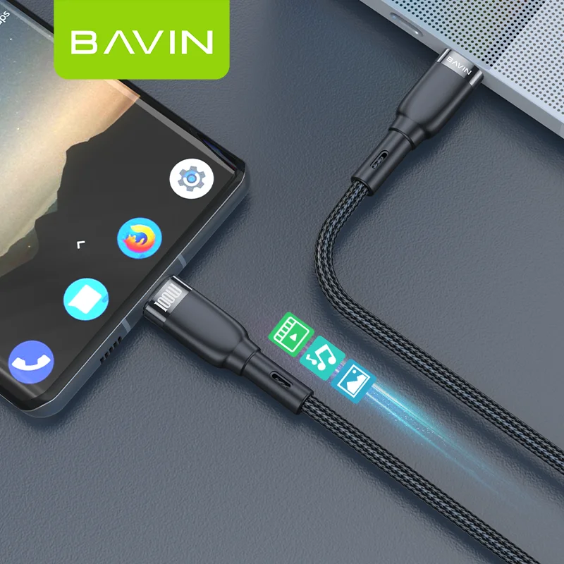 BAVIN CB229 Type C to Type C Quick Charge Usb C Cables 5a Charging Cable Nylon Braided 100W 5A Fast Charging Data Usb Cable