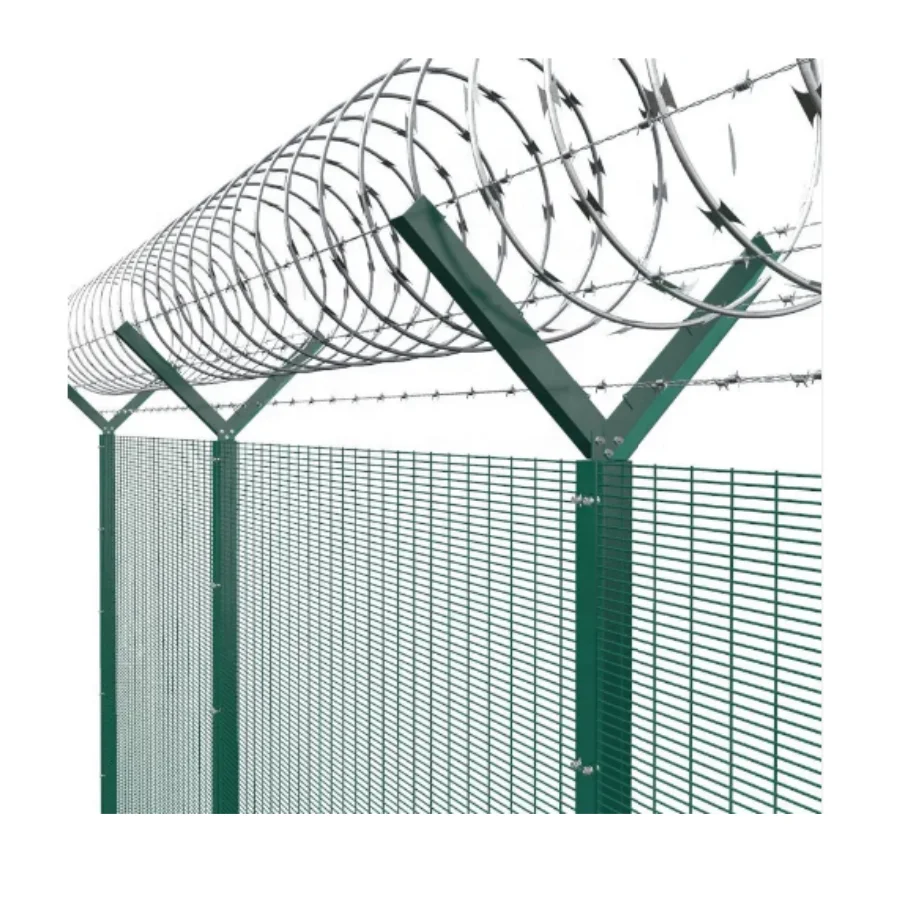 Customized Y Post Concertina Razor Wire Airport Fence 358
