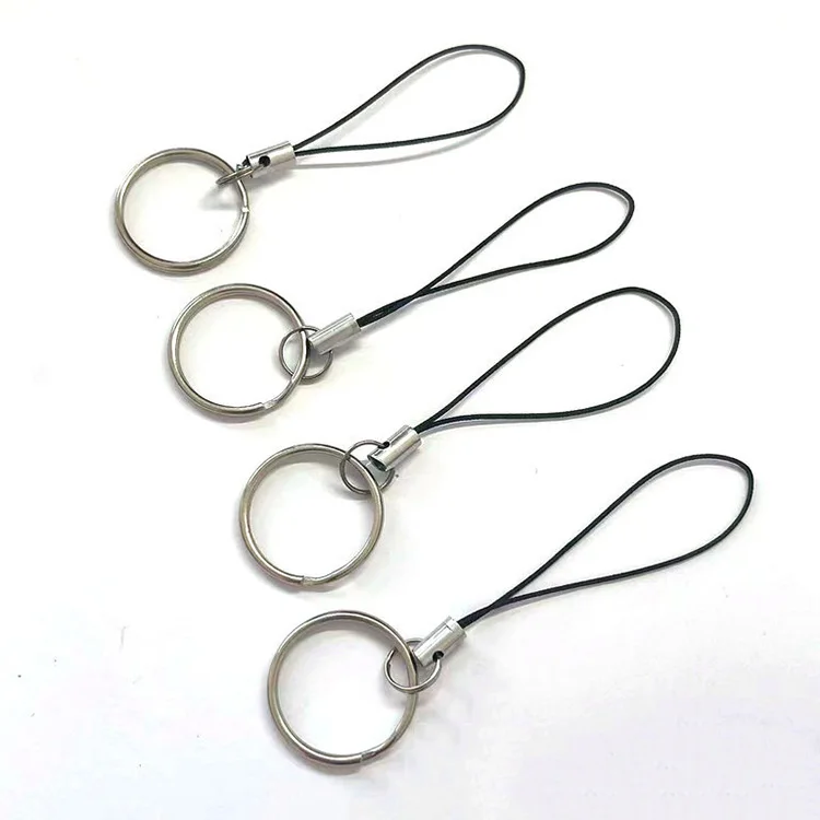 Key Rings with Lanyards for MP3 MP4 Player Split Key Chain Rings with Nylon Strap Cord for USB Flash Drive Cellphone Keyring