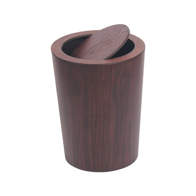 Nordic Unprinted Flip Wooden Trash Can Large Trash Can Home Office Hotel Paper Basket