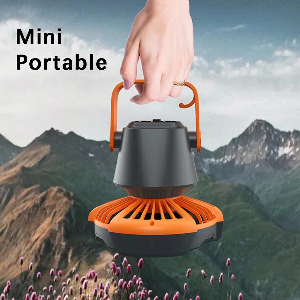 Outdoor Portable Waterproof Rechargeable Led Emergency Muli-fuction Hanging Tent Camping Lamp Hook Lantern with Fan manufacture