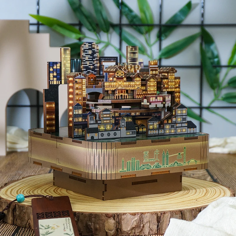音楽寅 BOX Tonecheer Chongqing Music Box Wood Jigsaw for Kids