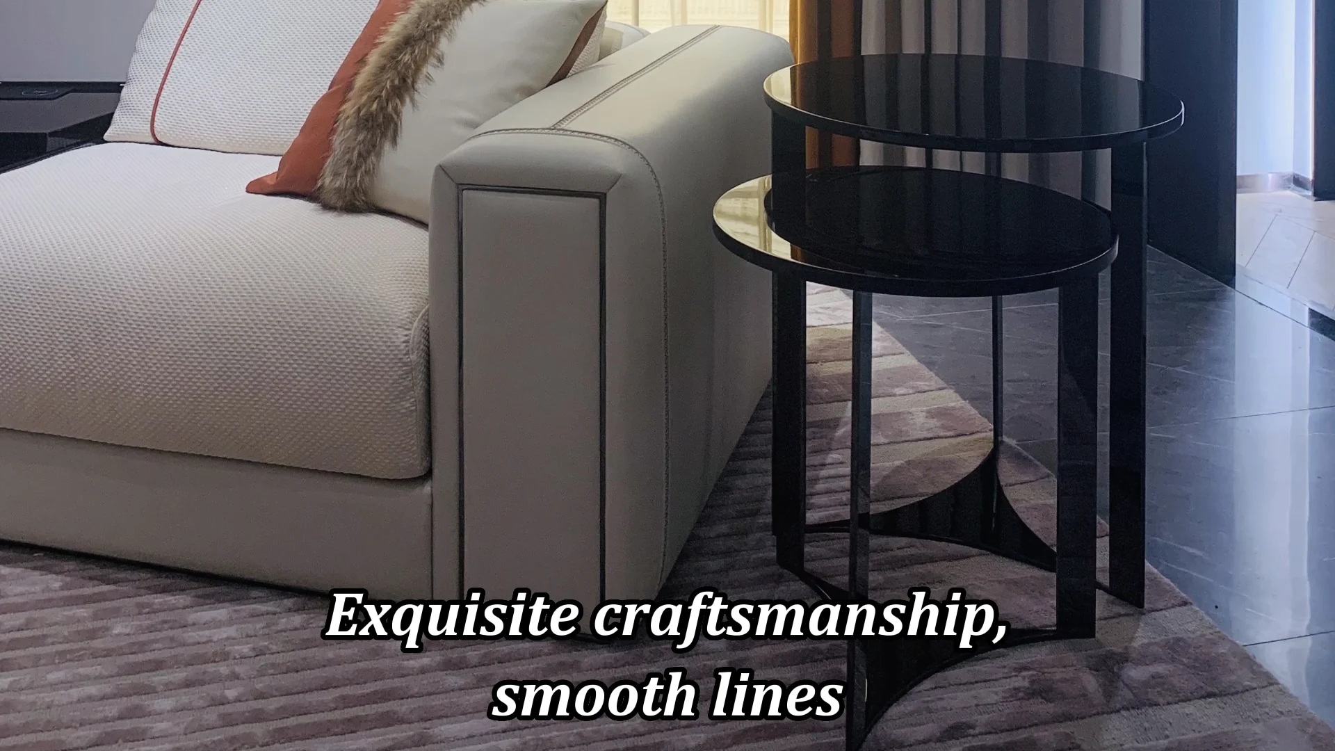 Modern Black Titanium Metal Corner Table For Contemporary Interiors