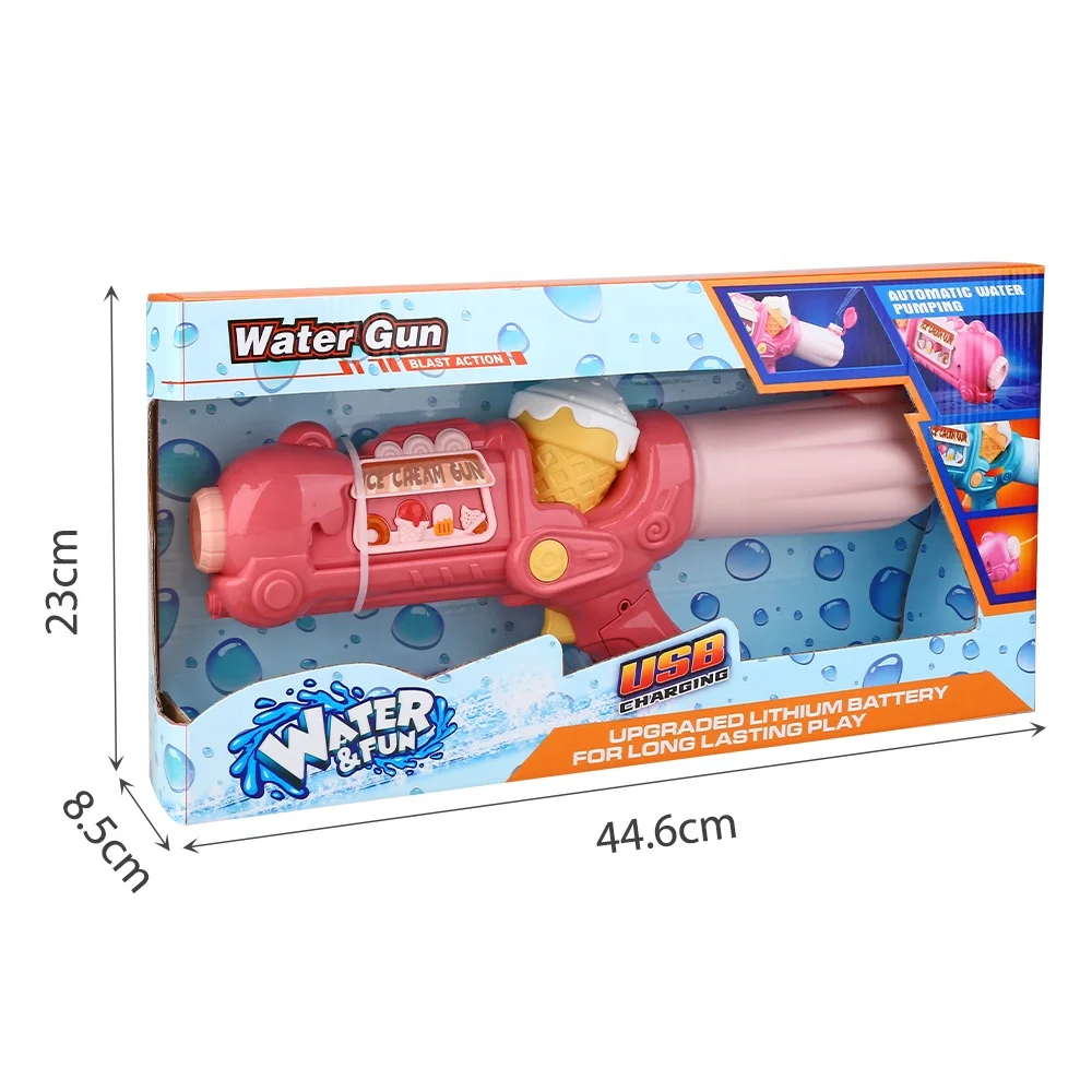 Pistola Ad Acqua Elettrica Automatica Con Luci E Suoni, Colori Blu E Grigio