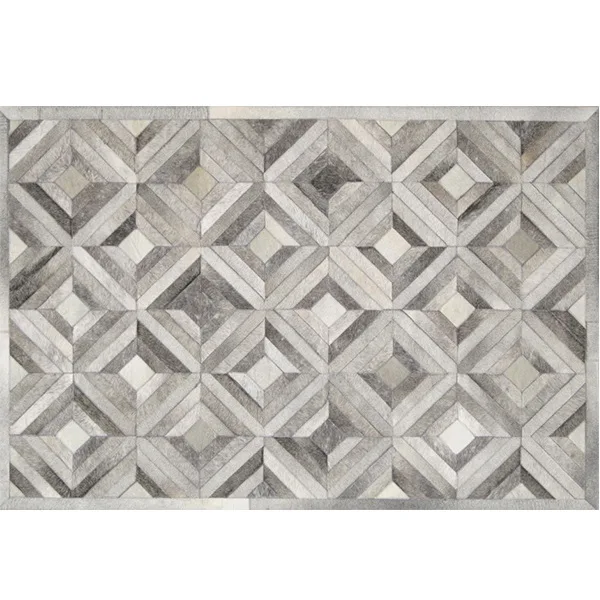 Simple Geometric Stripe Pattern Grey Bedroom Bedside Leather Carpet Sofa Tea Table Mat