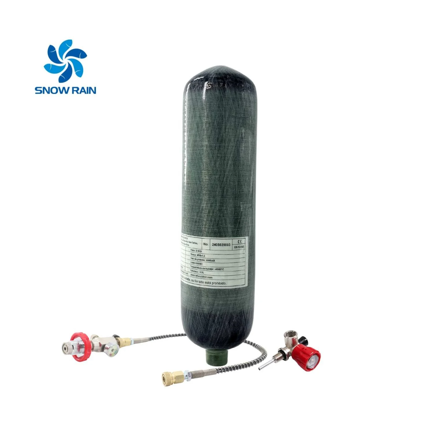 Original Factory Ce 2L 3L 4.7L 6.8L 4500Psi Scuba Carbon Fiber Cylinder Pcp Tank Carbon Fiber 300 Bar Pcp Air Tank 9L With Valve