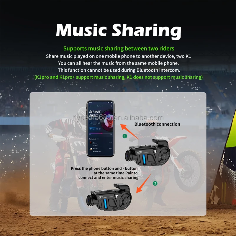 product tiypeor ejeas new model k1pro helmet bluetooth headset motorcycle wifi recorder mesh internal and external video microphone-11