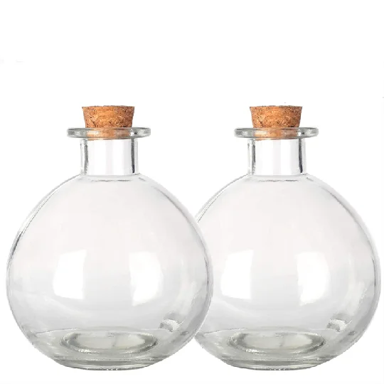 250ml Round Glass Bottles Clear Potion Bottles Decorative Glass Bottles