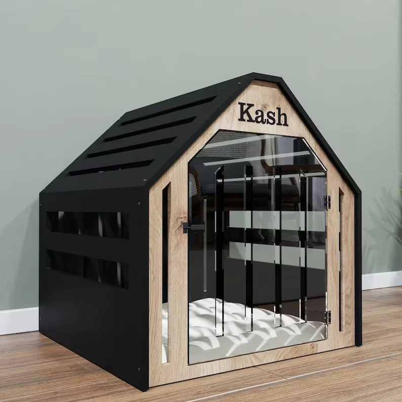 Modern Dog Crate Wood Dog House Pet Furniture Modern Cute Pet Kennel