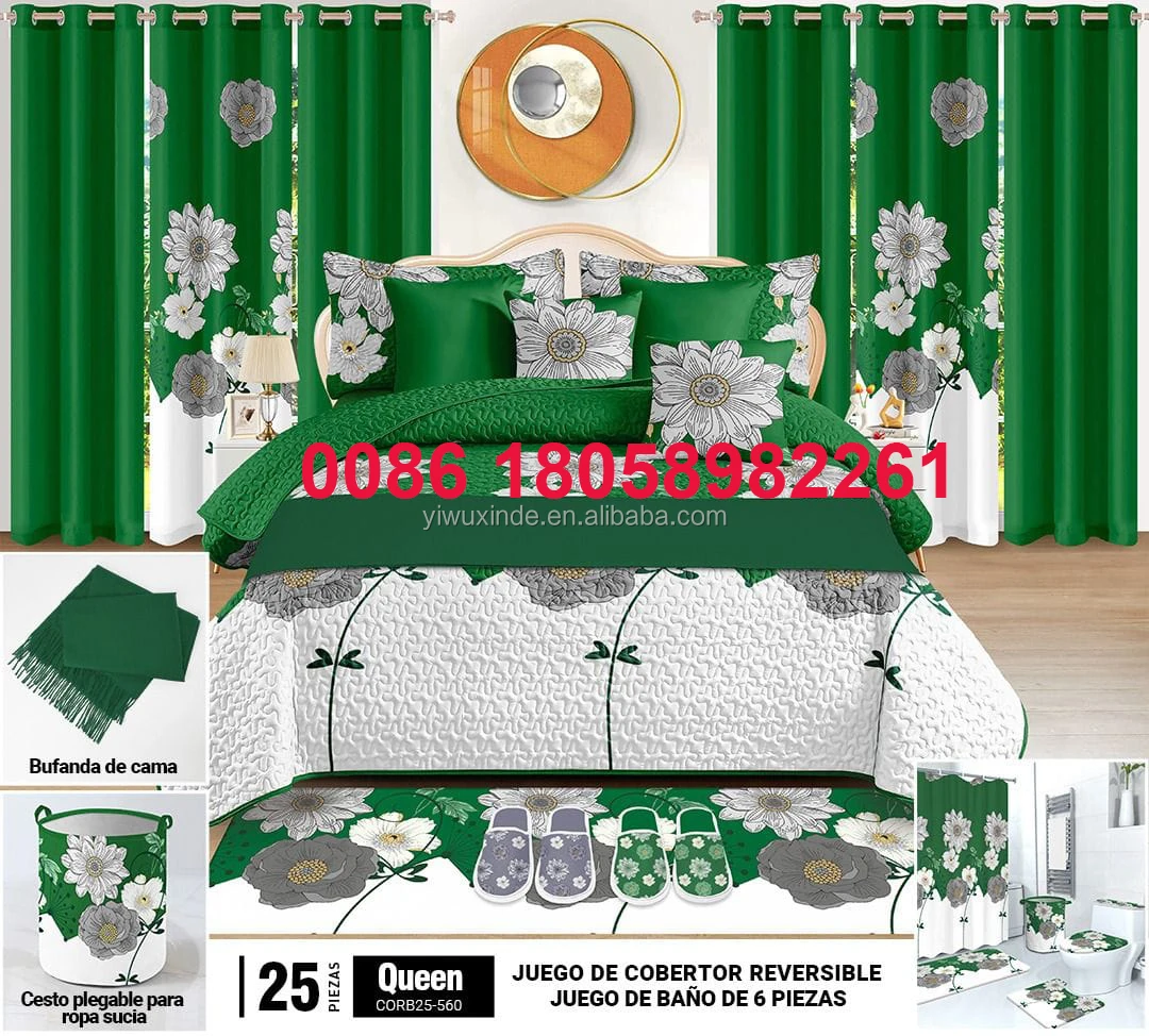 Bed Spread With Matching Curtains 24 Pieces Quilt Bedding Set King