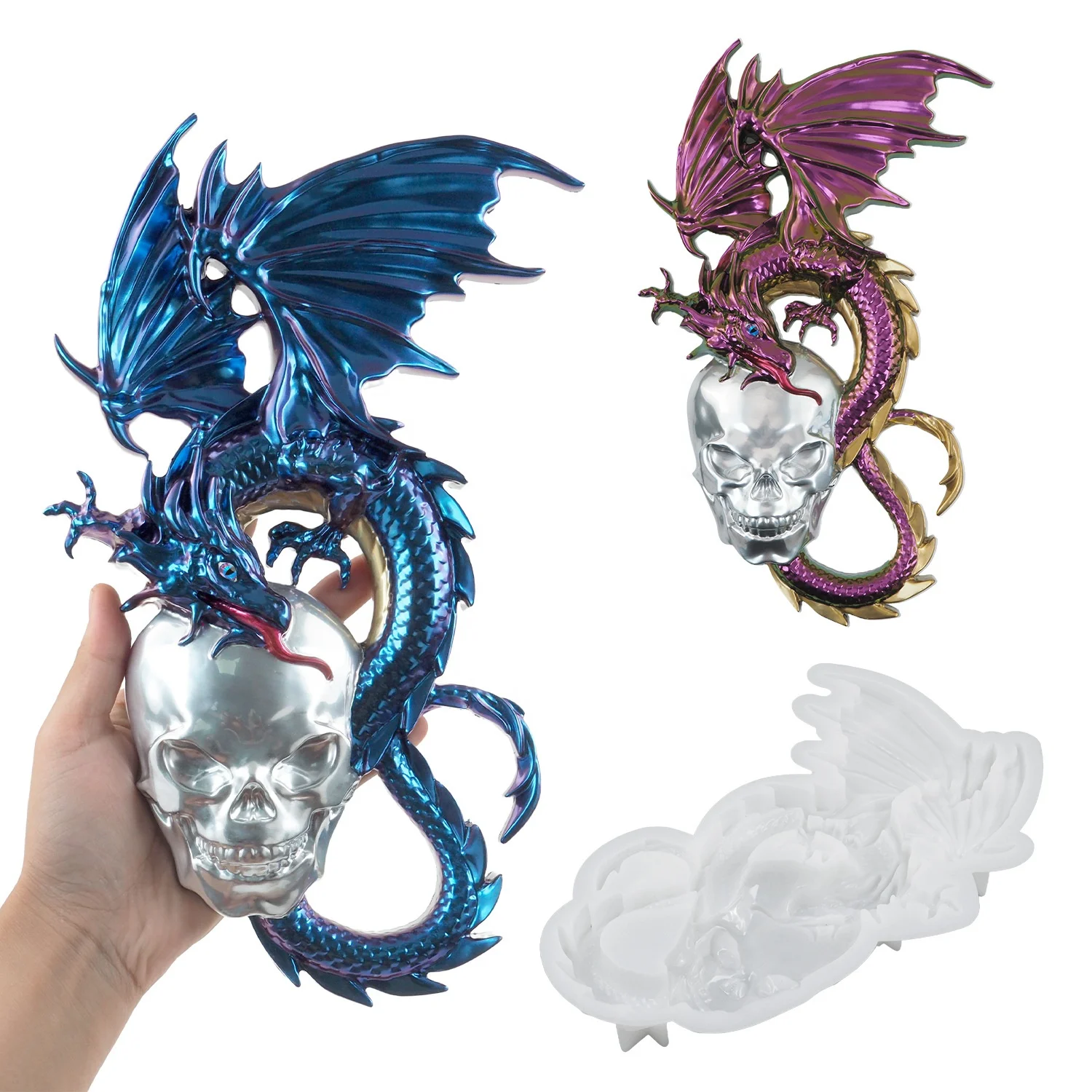 DM892 Fly Dragon Skulls Skeleton Epoxy Resin DIY Silicone