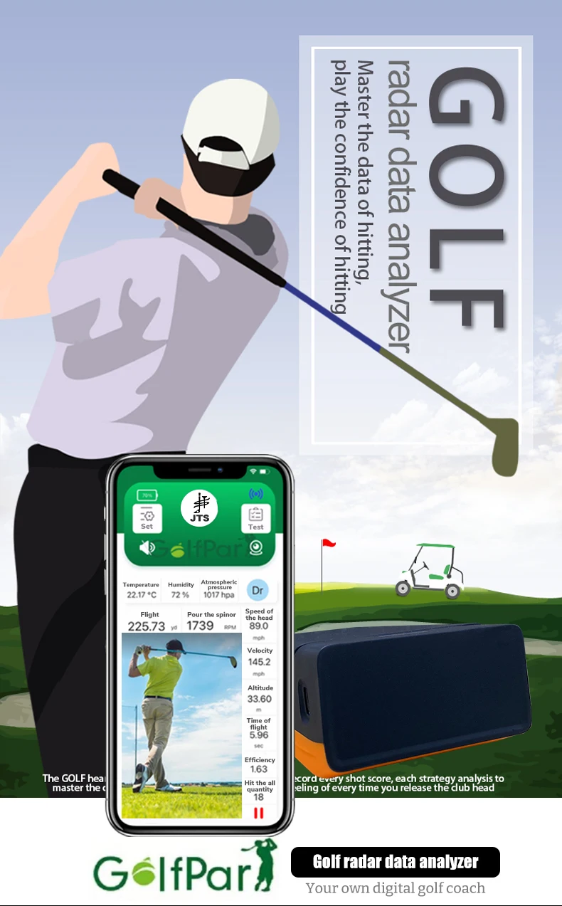 New Golf Radar Data Analyzer Portable Personal Launch Monitor For Golf