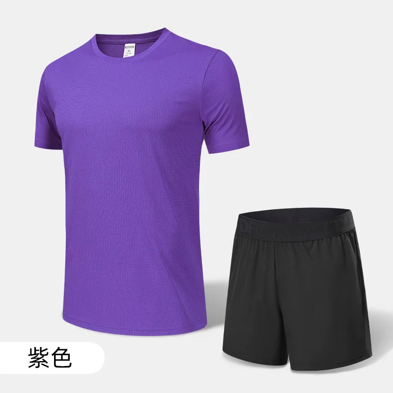 Quick-dry Suit Men's Outdoor Running Leisure Fitness Basketball Sports T Shirt and Short aperçu 13