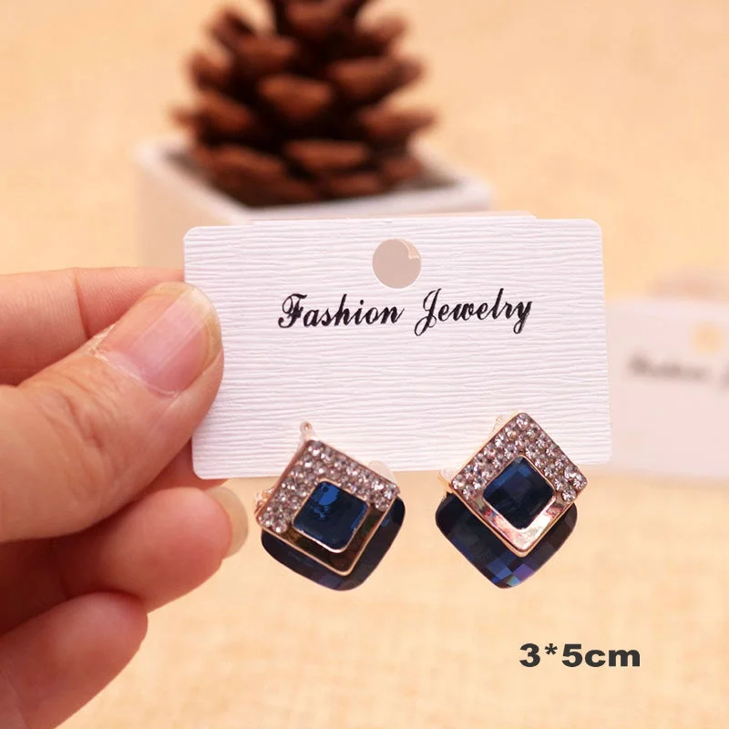 100pcs 5x4cm Fashionable Earring Packaging Card In Various Styles