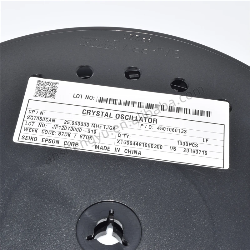 Copoer Кварцевый резонатор SG7050CAN 25,000000 МГц TJGA SMD модными принтами XO 25 МГц +-50ppm 15pF CMOS 1,8 V/2,5 V/3,3 V 4-контактный разъем поверхностного монтажа
