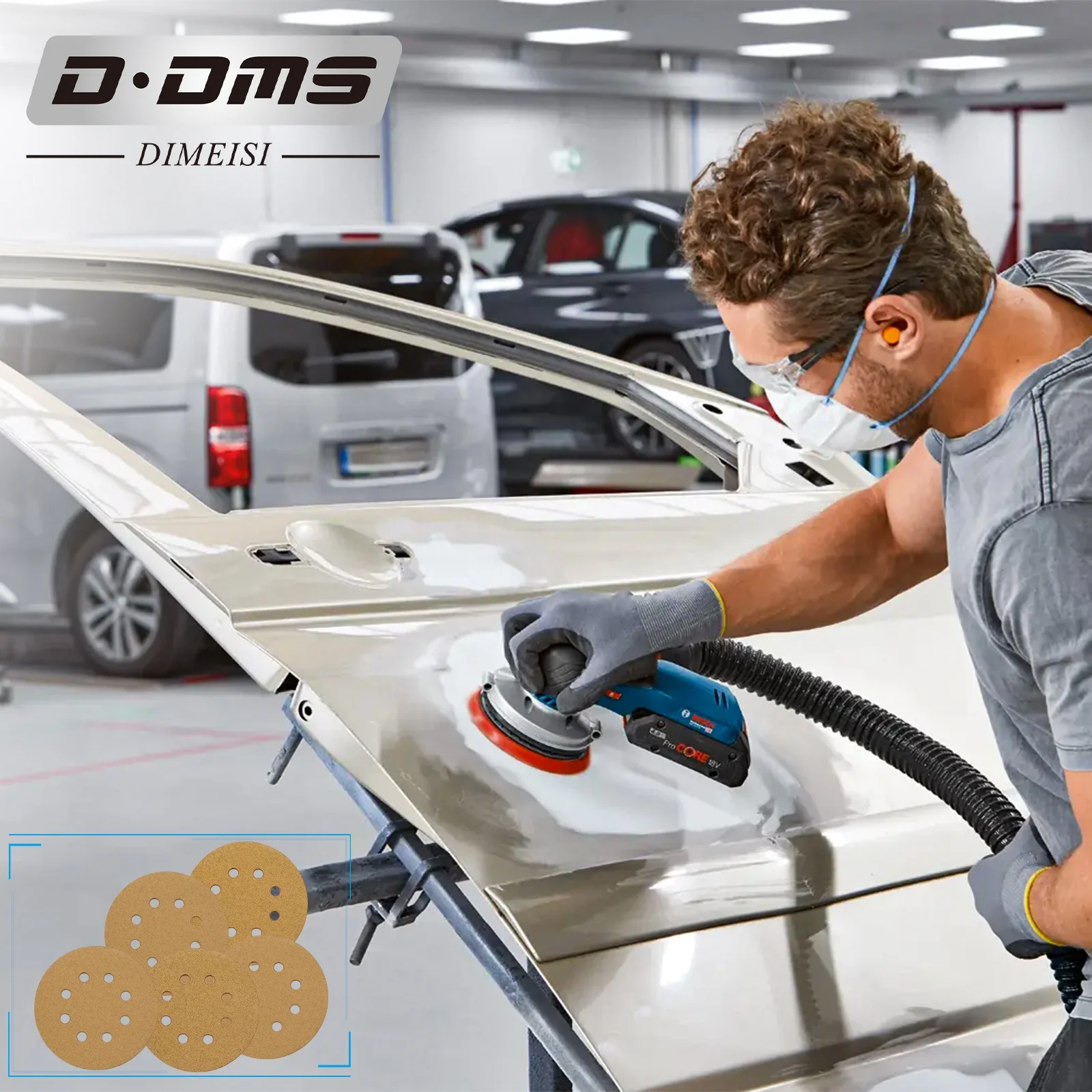 D DMS DIMEISI 362X Factory Cheap Prices 220 Grit 50pcs Per Box 125mm Hook and Loop Orbital Sanding Paper