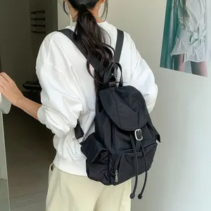 Custom Logo Sac a Dos Mochilas Escolares Fashion Hiking School Drawstring Nylon Mochilas Women'S Backpacks Student Backpack