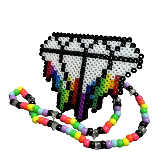 Kandi LED Light-Up Chewing Protector EDM Rave Pacifier Perler Necklace-for Parties