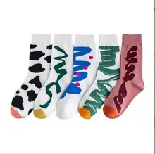 Fashion Geometry  Artistic lines design Socks Custom Cotton Crew Socks for Women Wholesale