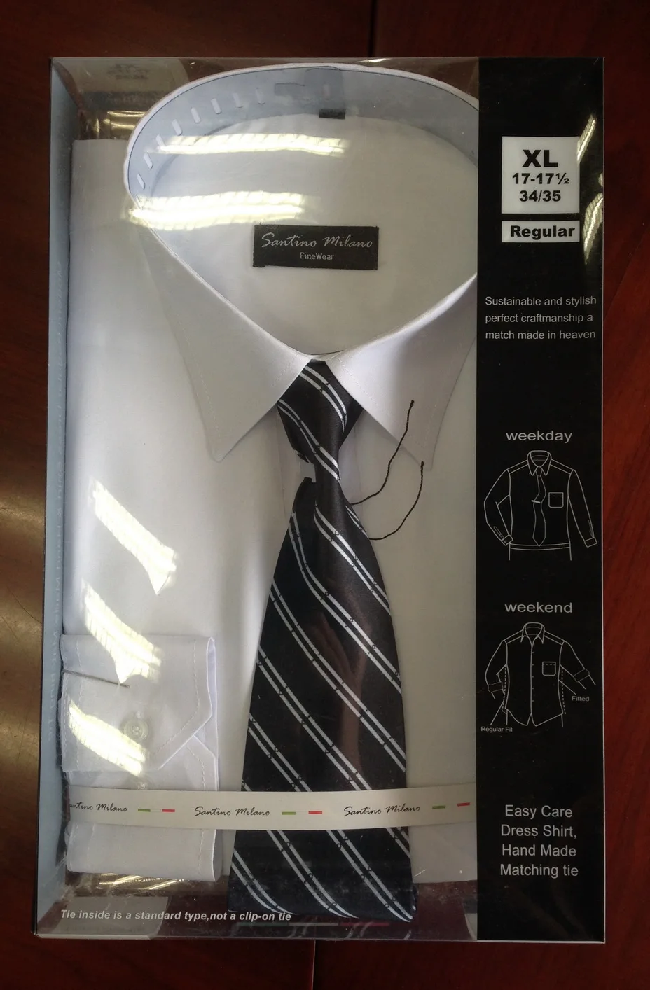Men's Stand Collar Breathable Dress Shirt with Tie Spring Season Gift Box  Packaging