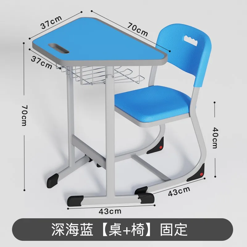 Adjustable trapezoid student desk Student School Desk And Chair Set middle school desk and chair