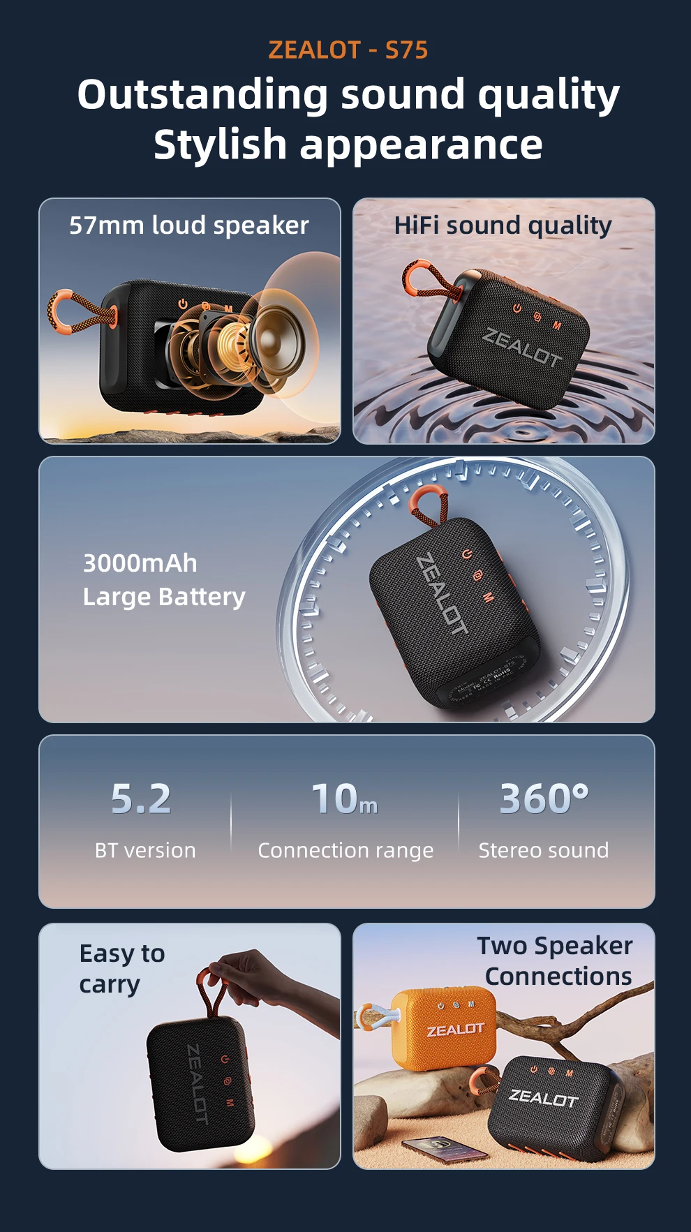 Wholesale Manufacturing Custom Mini Smart Portable Zealot S75 Speaker ...