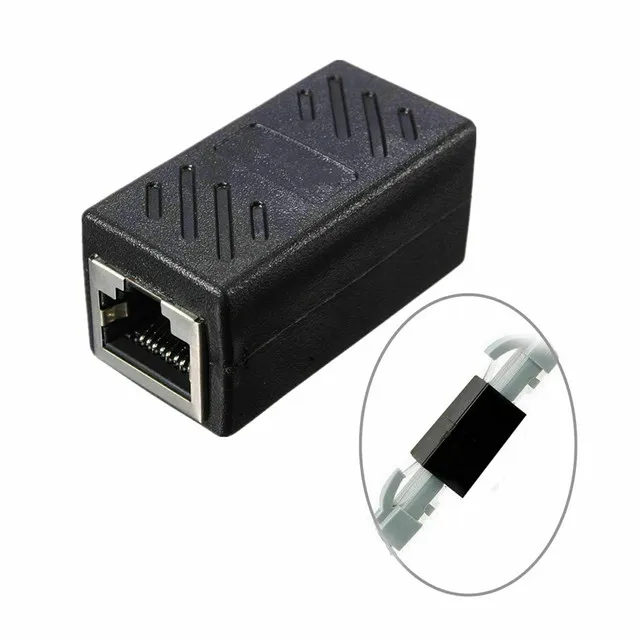 2019 Wholesale Black RJ45 Female to Female Cable Adapter