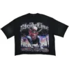 Black digital print boxy cropped tees-3
