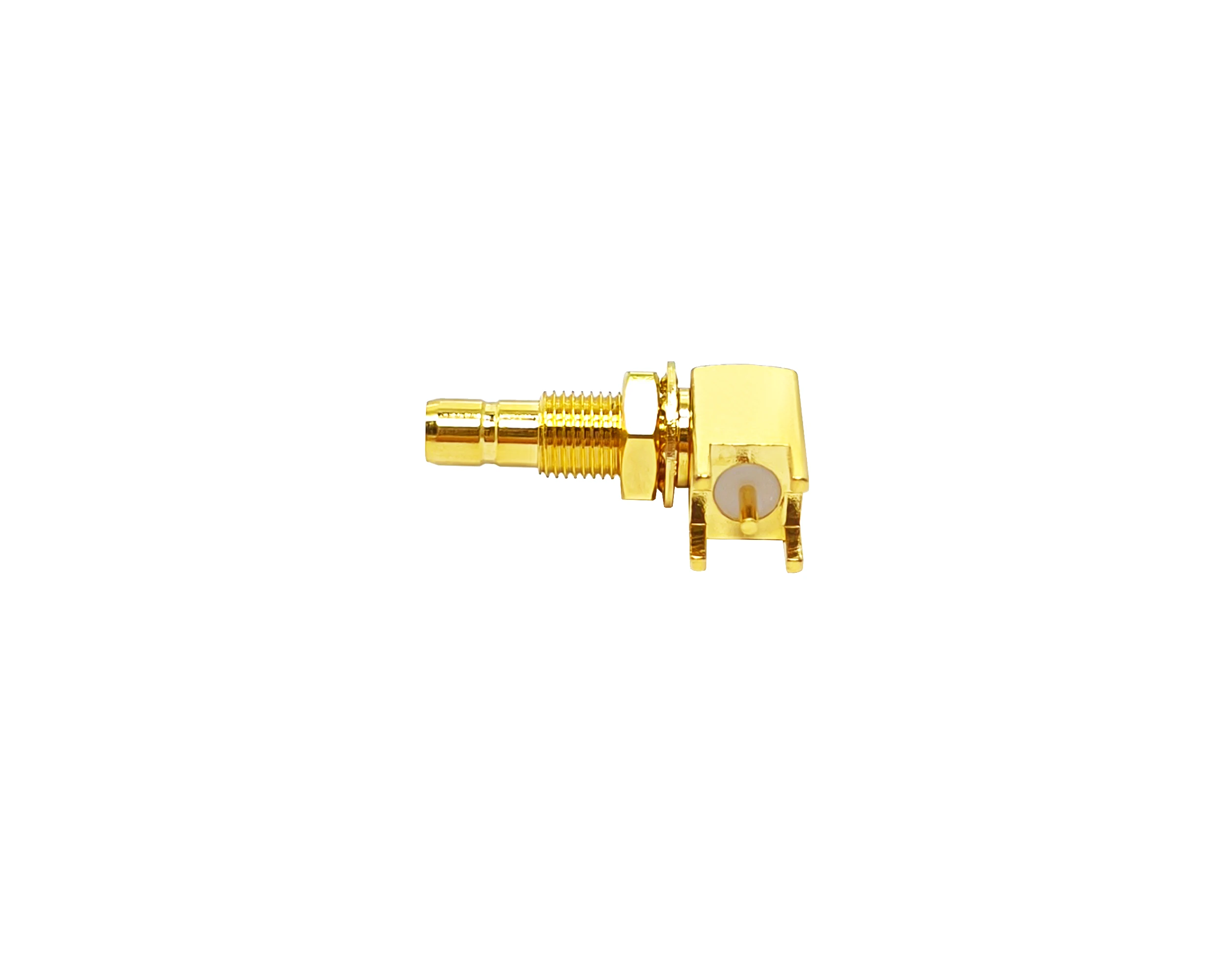 Gold plated smb female (plug) 90 degree elbow right angle brass rg316 rg174 lmr100 cable coaxial  rf connector manufacture