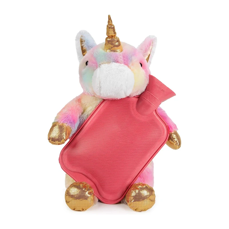 removable cartoon cover water- filling 1 liter hot water bag animal mini cover cute unicorn hot water bottle kids