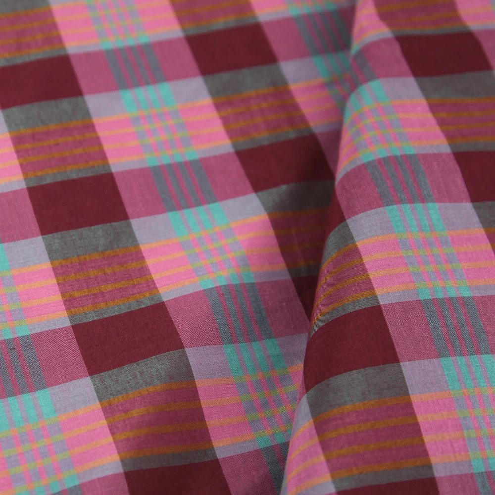 Красивая удобная дышащая Модная шелковая хлопчатобумажная пряжа окрашенная ткань в клетку платье рубашка юбка