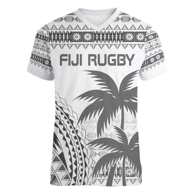 Wholesale Custom Fiji American Football V-Neck T-Shirt for Women