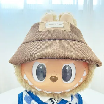 Labubu Doll with Hanfu Dress Suit 38cm Vinyl Plush Toy with PVC Hat and PP Shoes DIY Cartoon Style with Clothes Included