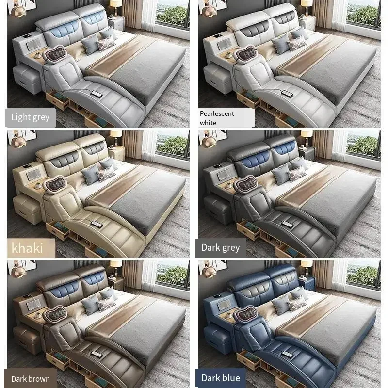Luxury Leather Smart Bed Multifunctional Bed For Bedroom Furniture