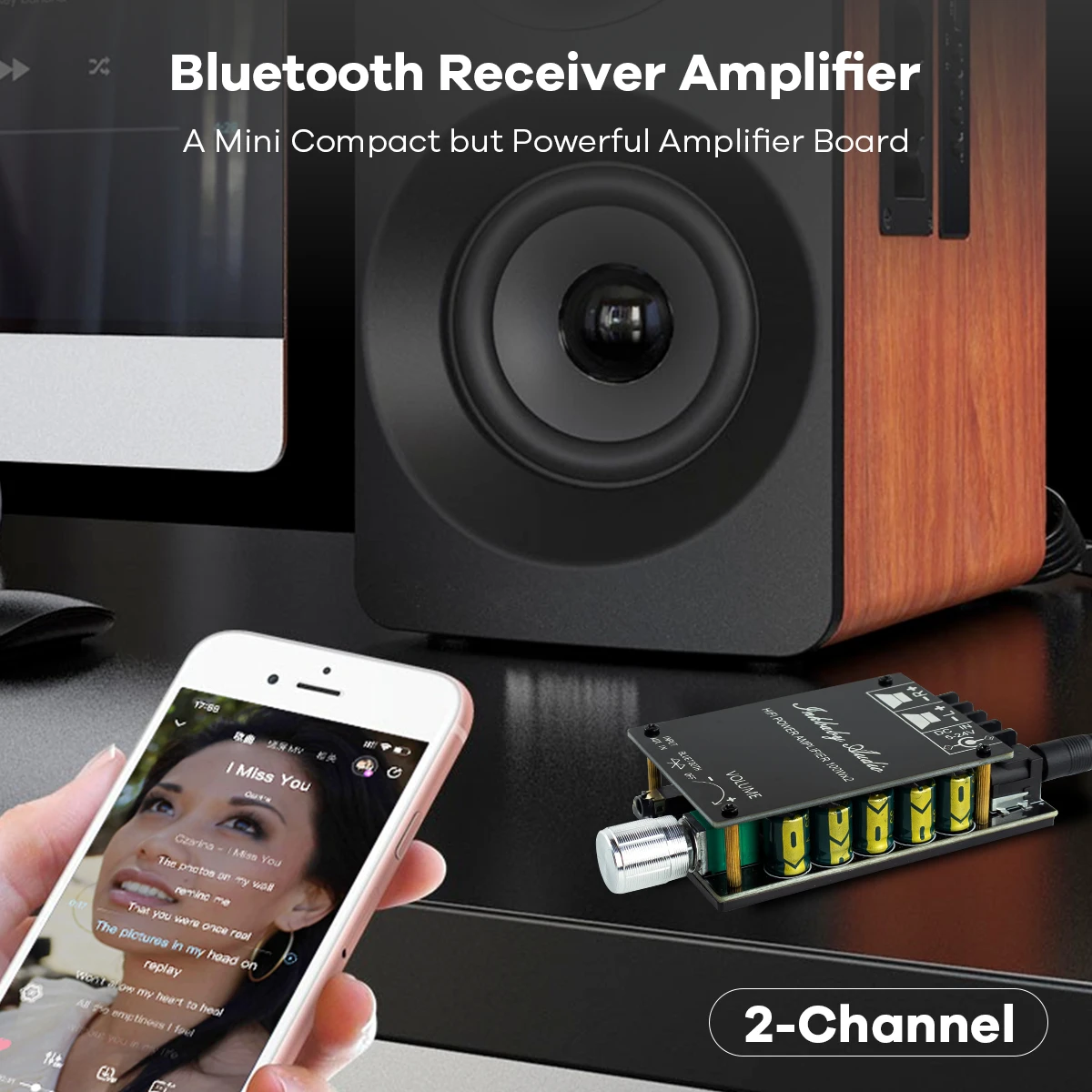 DollaTek Amplificatore Digitale TPA3116 100W X2 Con Bluetooth 5.0 E AUX Per HiFi Fai-da-Te