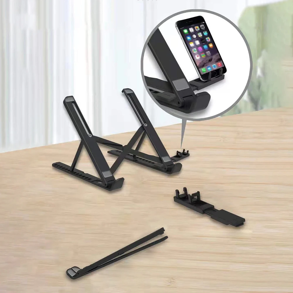 Support Pliable Pour Téléphone Et Tablette – Multi-angles, Compact, En ABS Pour Bureau Ou Déplacement