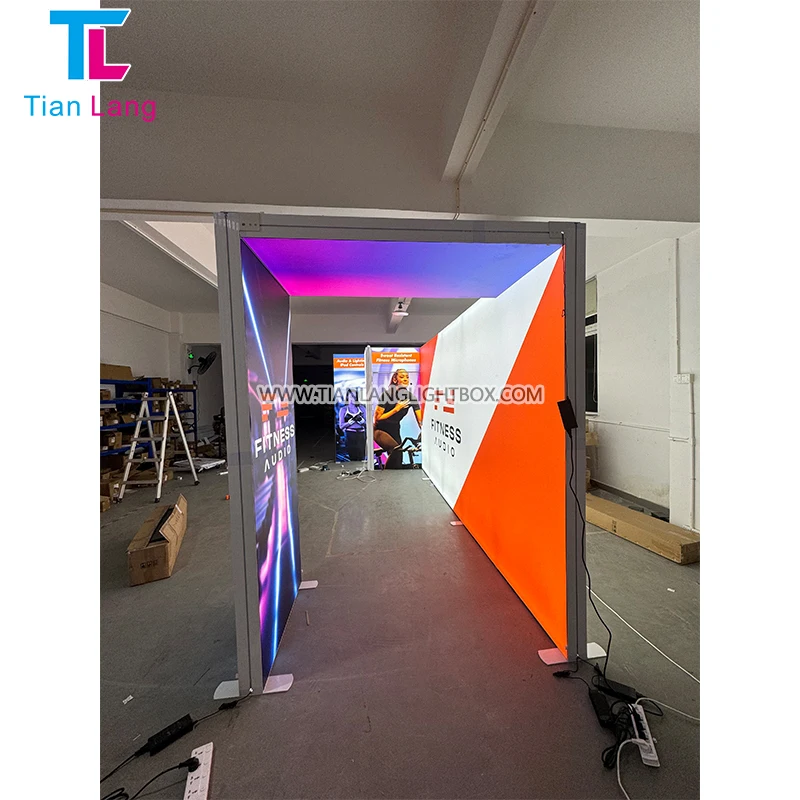 10x20 По Част Поръчка Рекламно Портативно Промоционално Тексitura от SEG Алуминиев Експо Ярмарка LED Подсвятване Търговски Изложби Експозиционна Кутия Дизайн