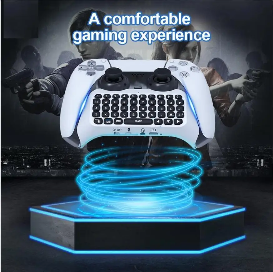 Gamepad Keyboard Handle Wireless Keyboard Set Chat Pad Installation Mini Keyboard for PS5 Wireless Controller